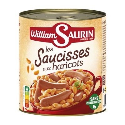 Saucisses haricots 840g