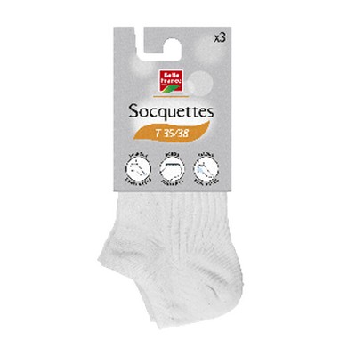 Soquette blanc T35/38 x3
