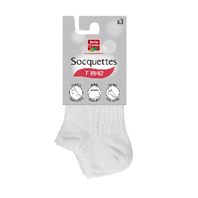 Soquette blanc T39/42 x3