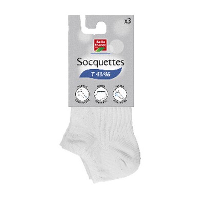 Soquette blanc T43/46 x3