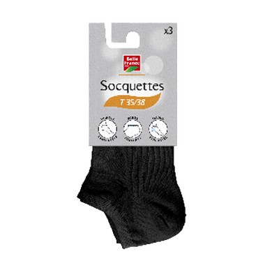 Soquette noir T35/38 x3